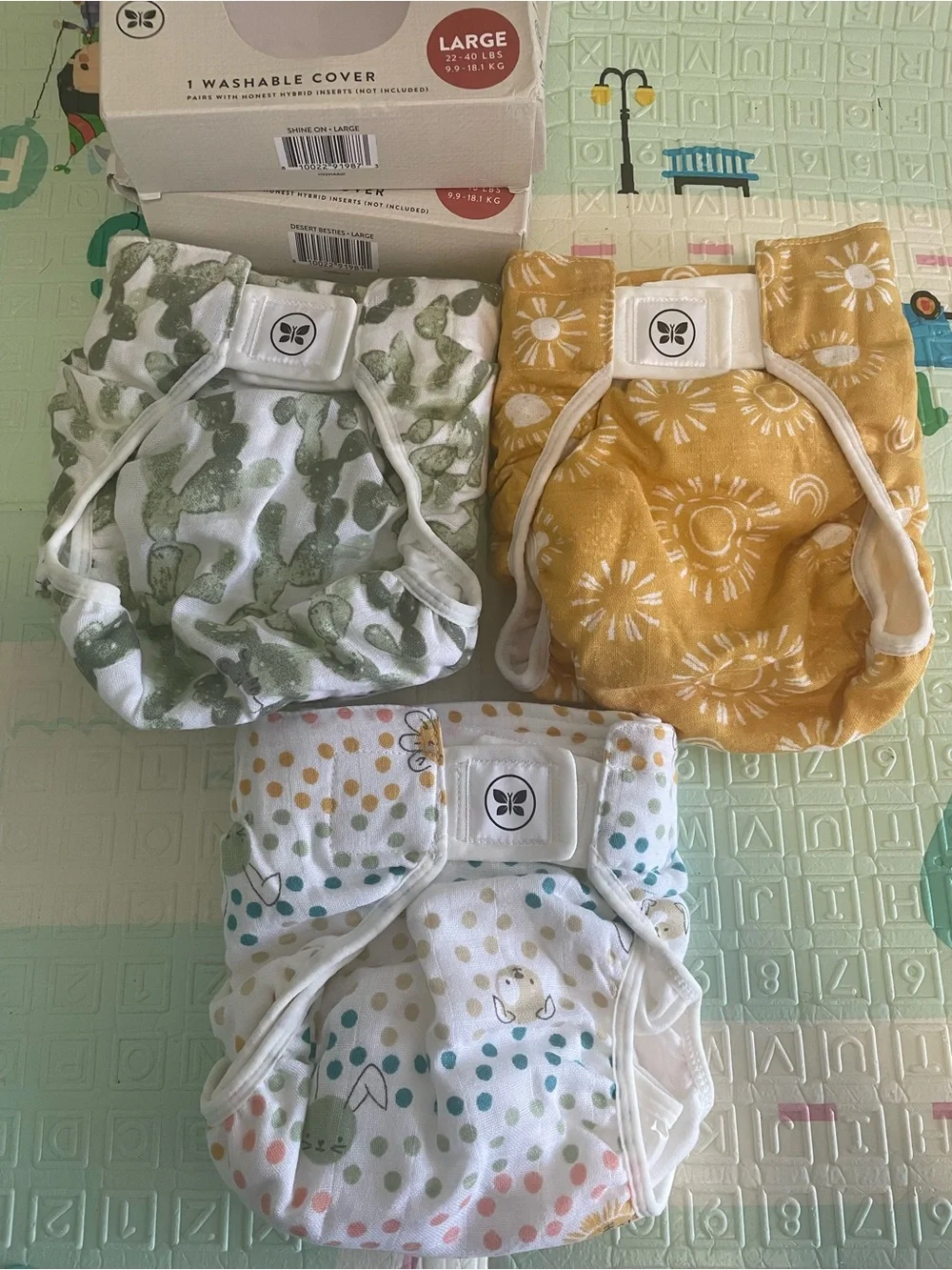 Set Of 3 Honest Hybrid Diaper Washable Covers